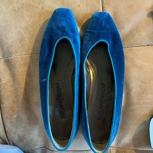 YSL Blue Velvet flats. Size 37